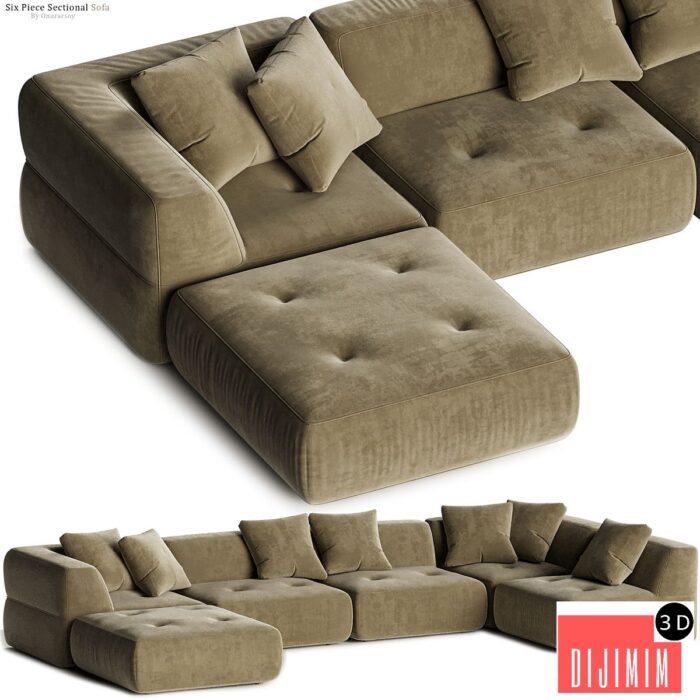 Crate & barrel - Angolare Six Piece Sectional Sofa - Görsel 1