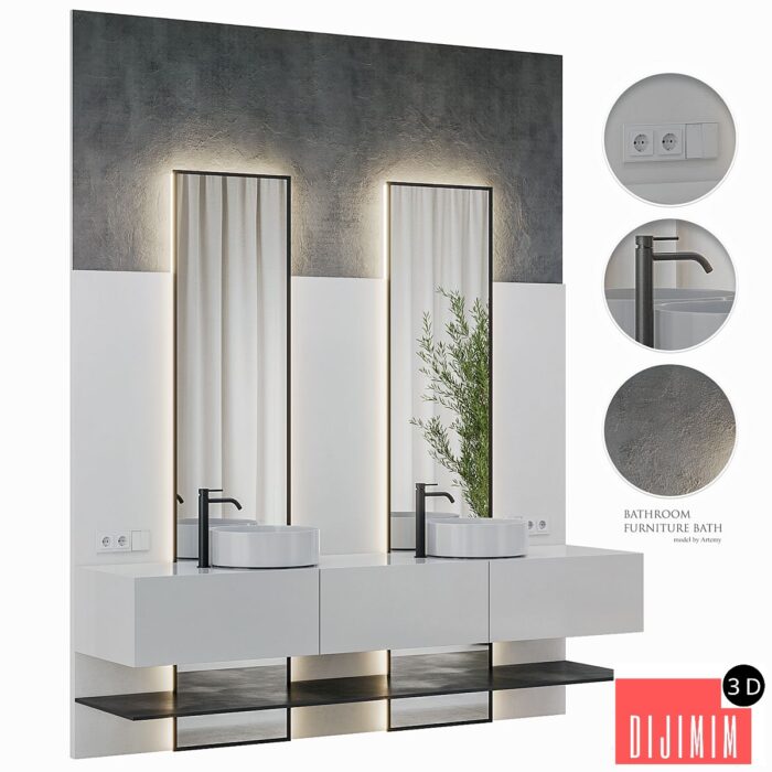 Bathroom furniture Bath Set 46 - Görsel 1