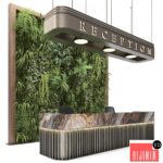 Reception with wall plants