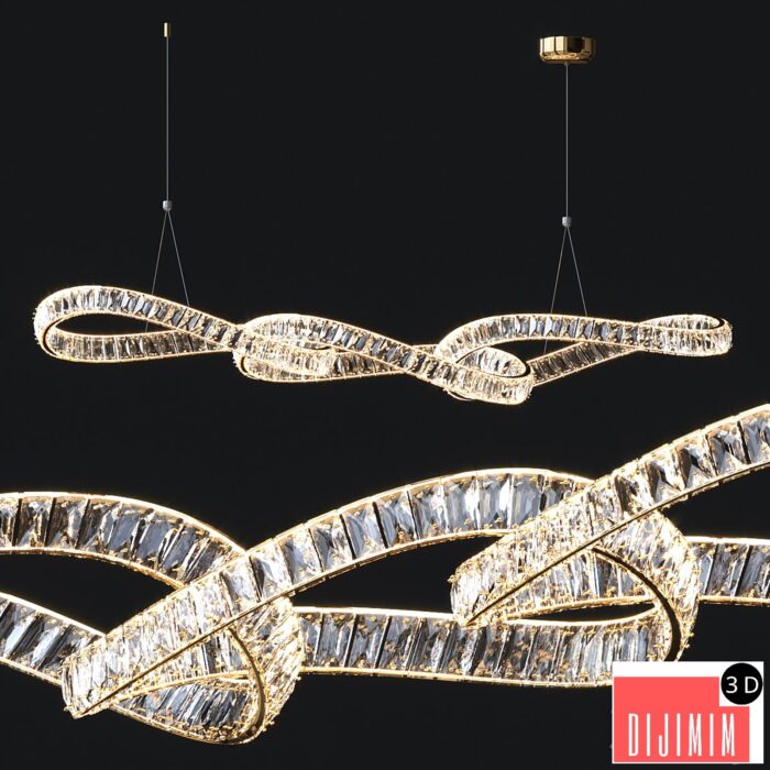 Crystal Linear Chandelier - Görsel 1