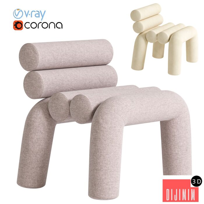 Beige Velvet Accent Chair - Görsel 1