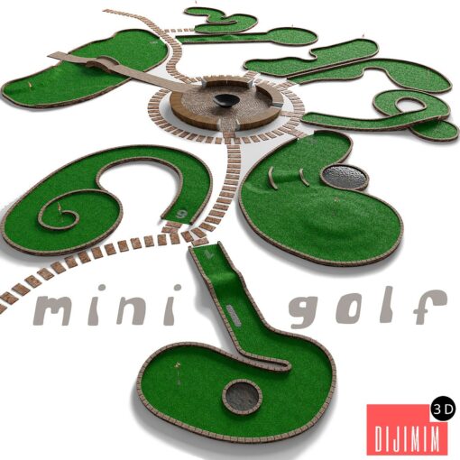 Mini golf. A set of 9 fields