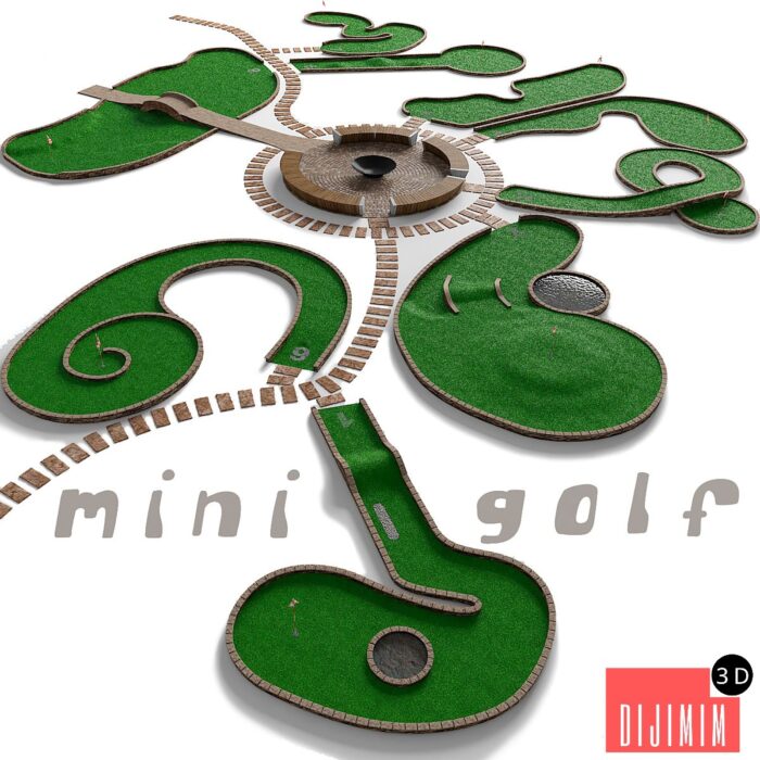 Mini golf. A set of 9 fields - Görsel 1
