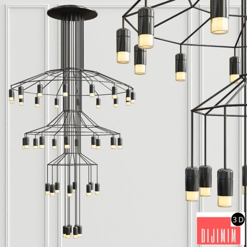 Vibia Wireflow Chandelier 0378 LED Suspension 42 lamp