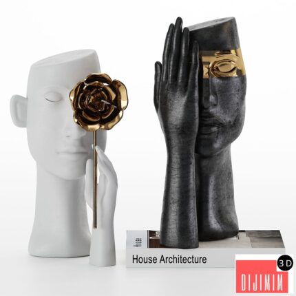 One eye face vases