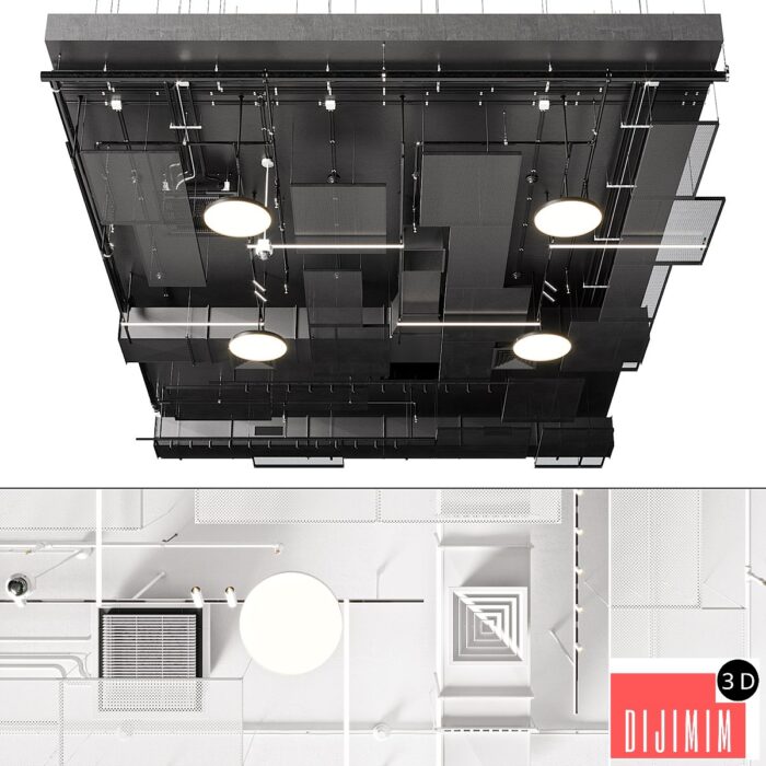 Industrial ceiling, Ducting, Lighting, CAC, CCTV - Görsel 1