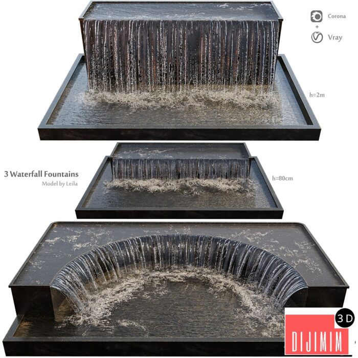 Waterfall fountains grand cascade - Görsel 1