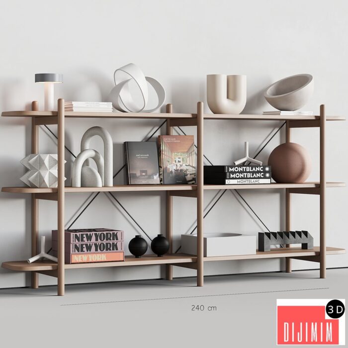 086 BROSA Dominic Wide Bookshelf 00 - Görsel 1