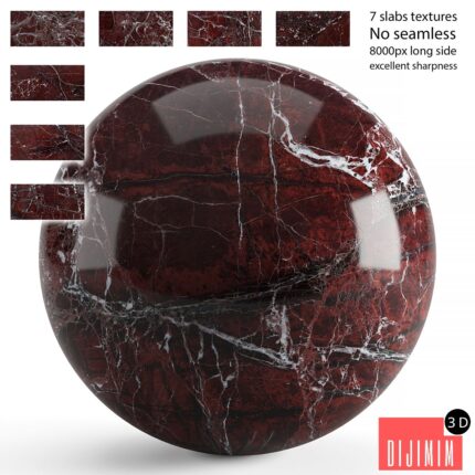 Red marble. 7 textures at 8k