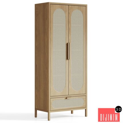 Classic Rattan & Wood Cabinet