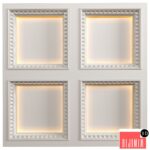 Modern coffered illuminated ceiling Art Deco style