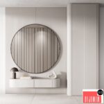 144 hallway zone 03 minimal modern with circle mirror 01
