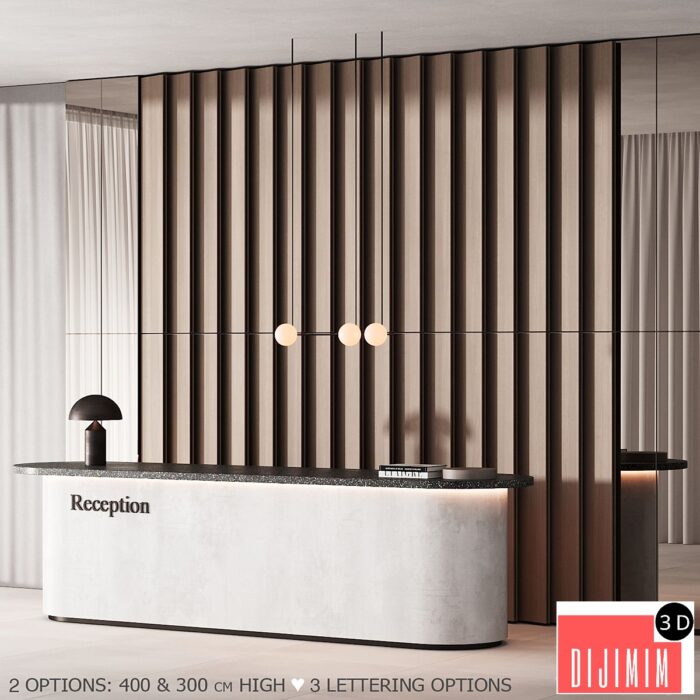 181 office furniture 01 reception desk 01 - Görsel 1