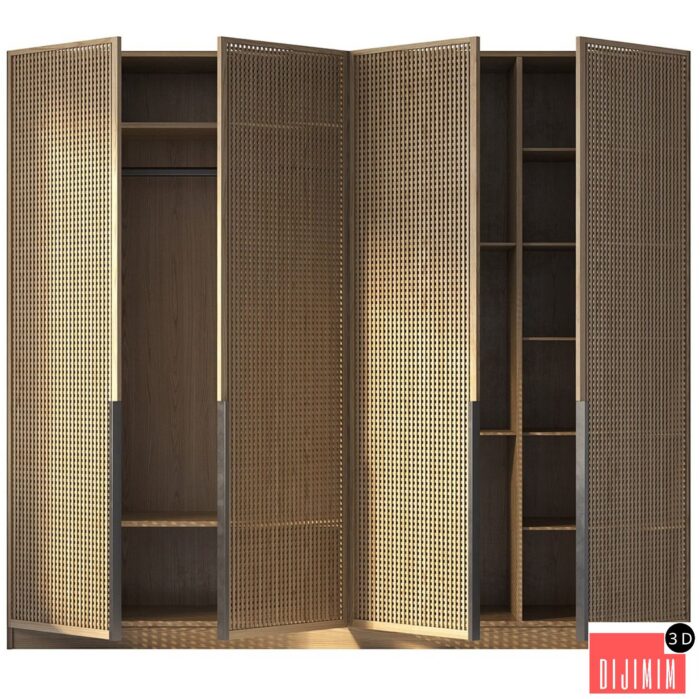 Wooden Wardrobe N002 - Görsel 1