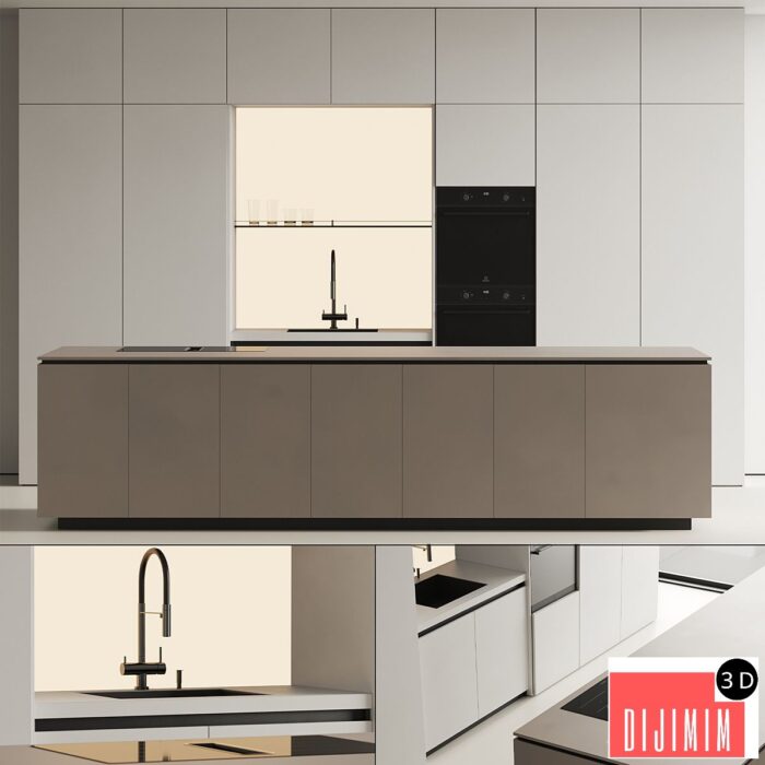 Modern kitchen with island 15 - Görsel 1