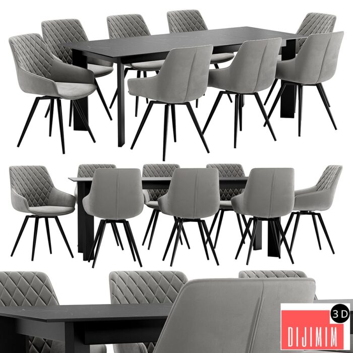 Seoul Dining Chair and Track Table - Görsel 1