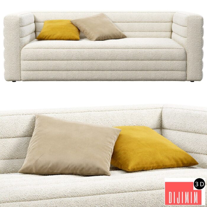CB2 Strato Boucle Sofa - Görsel 1