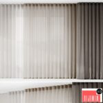 Fine linen curtains on the ceiling cornice