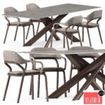 NOSS Armchair and SYSTEM STAR tavolo table by varaschin