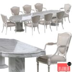 Classic dining chair and marble table
