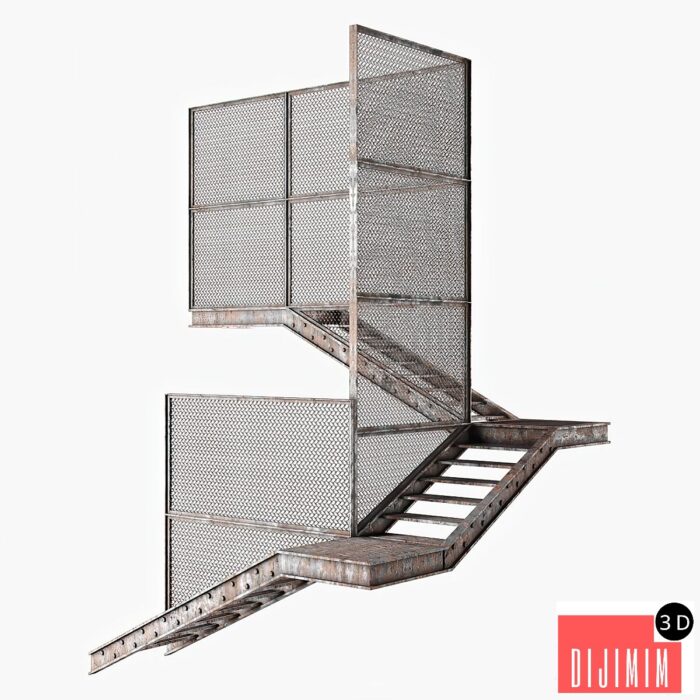 Old metal stair - Görsel 1