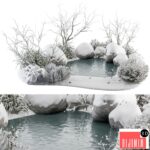 Landscape Furniture Snowy Lake - Set 48-V