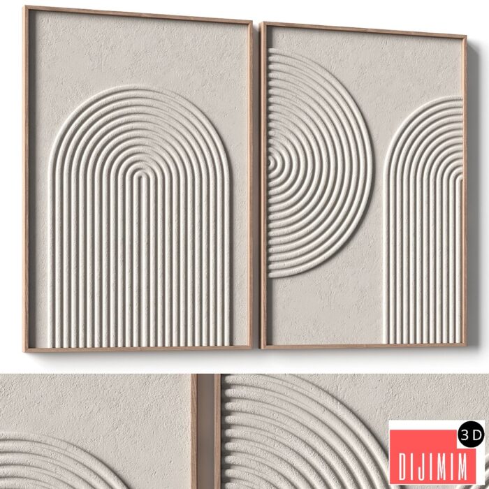 Relief artwork - 3d art wall decor - Panels - Görsel 1