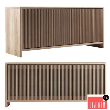 Oak Slatted Credenza by Material