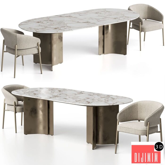 Linda chair and Wave tables by Marelli - Görsel 1