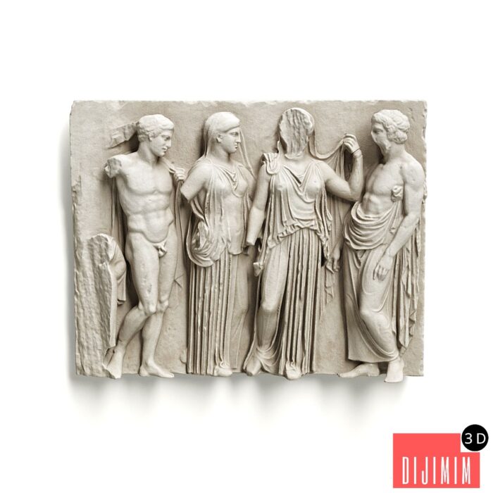Greek Attic relief wall panel - Görsel 1