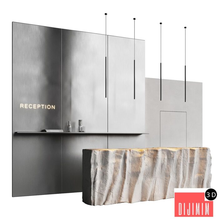 Reception desk natural rock - Görsel 1