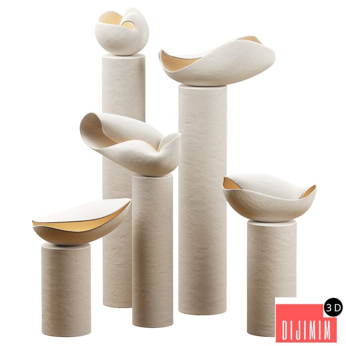 Decorative clay lamps Nautile ii Floor Lamp by Elsa Foulon - Görsel 1