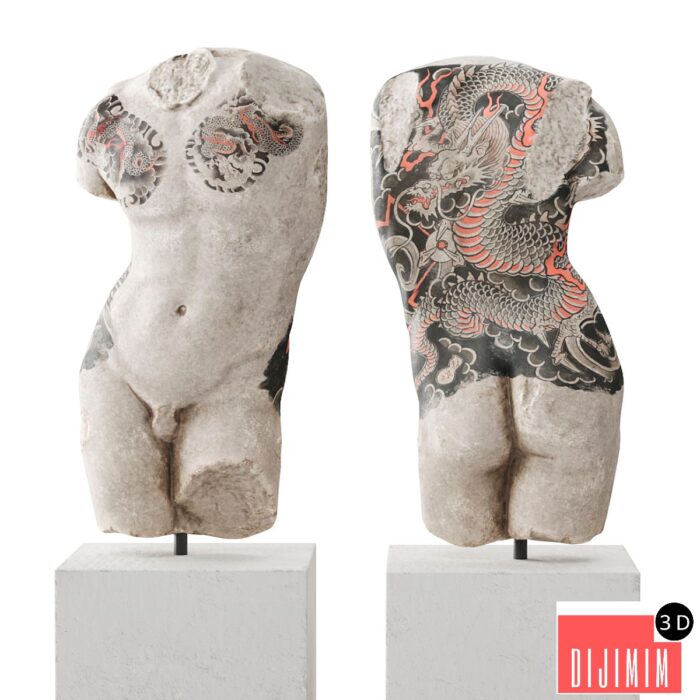 Tattoo classic man torso - Görsel 1