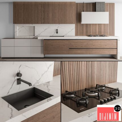 Kitchen Modern - White and Wood 61
