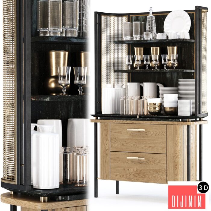 Katty modern sideboard with dishes by Bpoint Design - Görsel 1