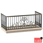 Classic balcony with wrought iron railing.Modern balcony Forged Fence
