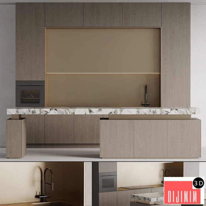 Kitchen with island 008 - Görsel 1