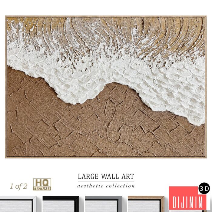 Large Panoramic Relief Plaster Wall Art C-837 - Görsel 1