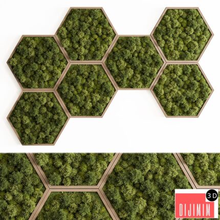 Hexagon Green Wall Panel - Set 79