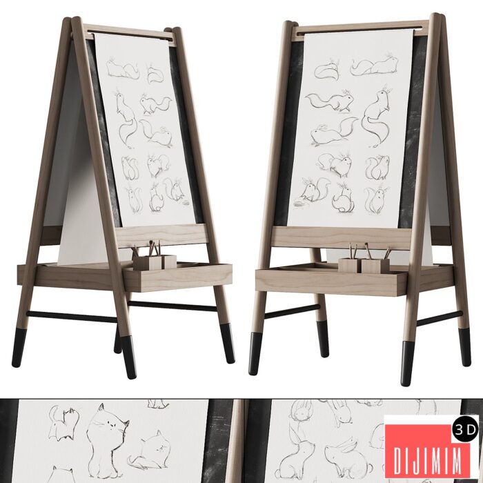 390 CB2 Wooden Kids Art Easel by Crate&kids 01 - Görsel 1