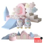 KIDKII Lux Foam Play Set with Ball Pit for kids and cute little penguins
