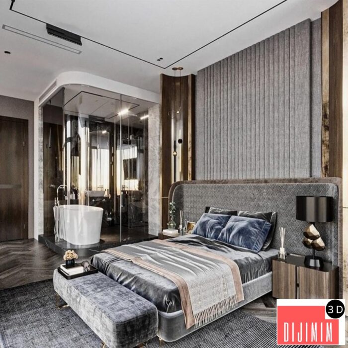 13275. Download Free 3D Bedroom Interior Model By Doan Thanh Tuan - Görsel 1