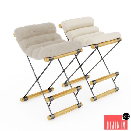 Chair The iron and rolled stool