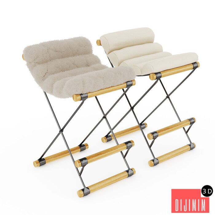 Chair The iron and rolled stool - Görsel 1