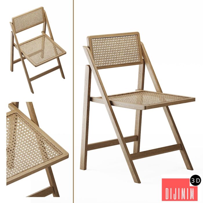 Zara Home RATTAN AND WOOD FOLDING CHAIR - Görsel 1