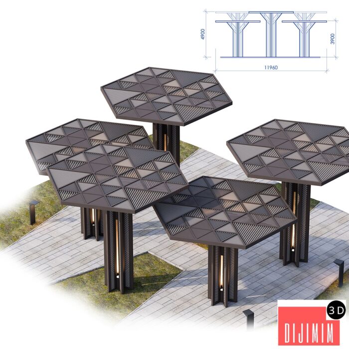 Architectural composition of canopies - Görsel 1