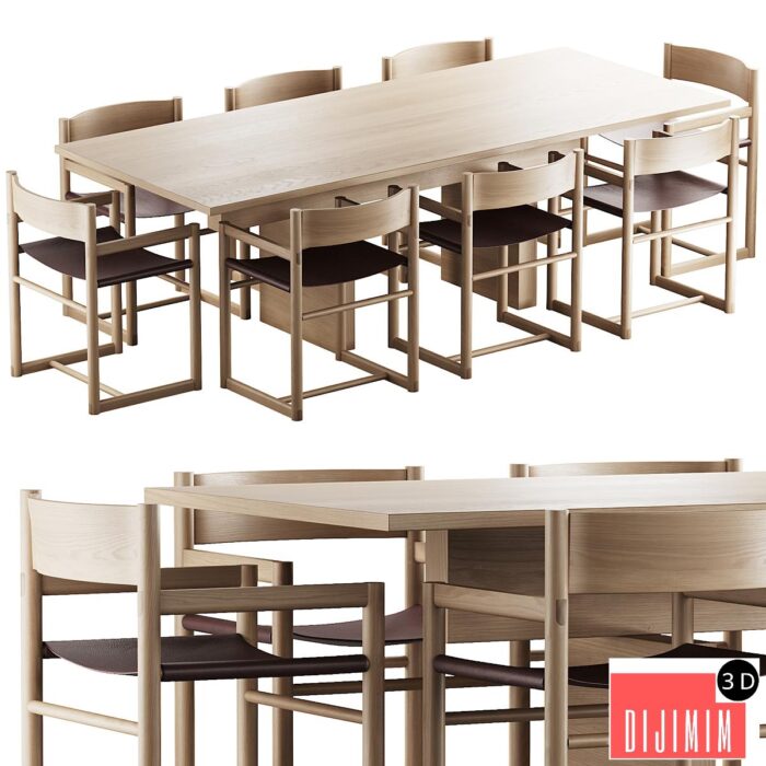 331 Resident Plane Dining Table and Resident Passenger Chair - Görsel 1