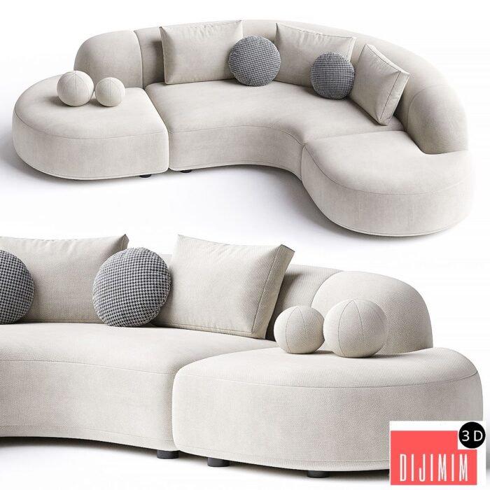 Sofa Eichholtz Sofa Bjorn Boucle Sand - Görsel 1