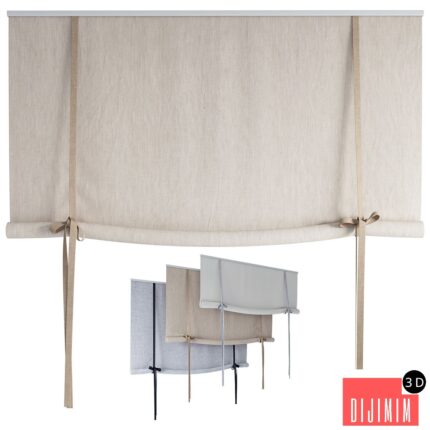 Roman Curtains 194 | Roll-up Curtain | Roller blind with bows