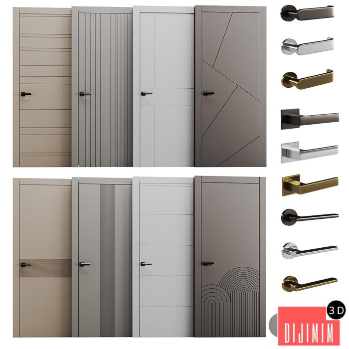 Set of interior doors LINEA. - Görsel 1
